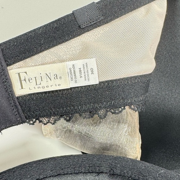 Felina Black Bra strapless lace multi-way bra size 36D - Picture 8 of 8